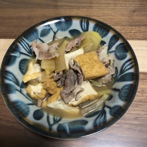 大根と豚肉と厚揚げの煮物